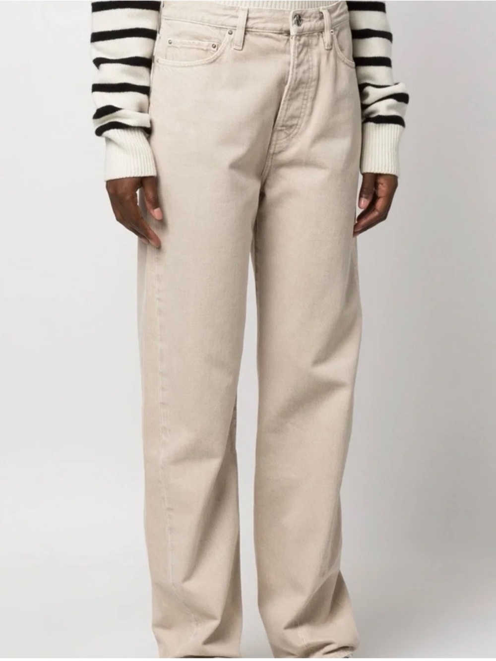 Toteme Twisted Seam Full Length Jeans in Cream